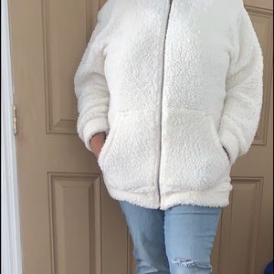 NWT | Plus Size Sherpa Zip Up Hoodie